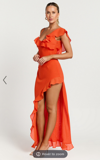 Showpo Runaway The Label - Dalia Maxi Dress in Tangerine