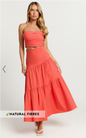 Showpo Schiffer Two Piece Set - Strapless Top and Tiered Midi Skirt