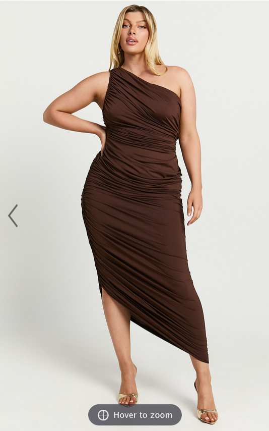 Showpo Lovlin Midi Dress - One Shoulder Ruched Dress