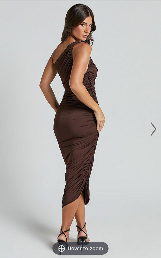 Showpo Lovlin Midi Dress - One Shoulder Ruched Dress