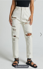 Showpo Billie Jeans - High Waisted Cotton Distressed Mom Denim Jeans