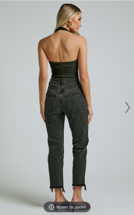 Showpo Zelrio Jeans - High Waisted Recycled Cotton Cropped Denim Jeans