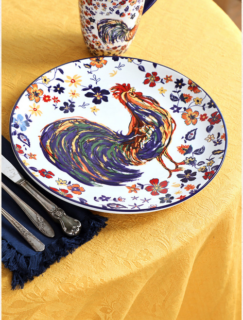 April Cornell Morning Rooster Dinner Plate (x2)