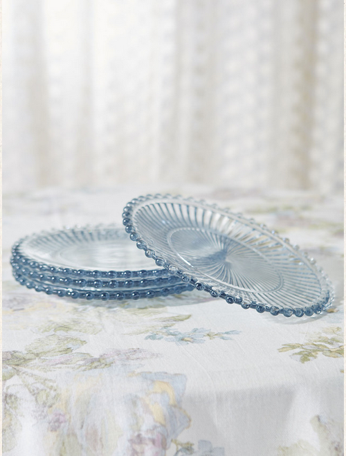 April Cornell Aurora Glass Plates Set of 4 - Blue