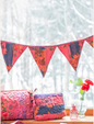 April Cornell Remnant Patchwork Pennant - Berry (x2)