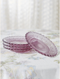 April Cornell Chantilly Glass Plates Set of 4 - Amethyst