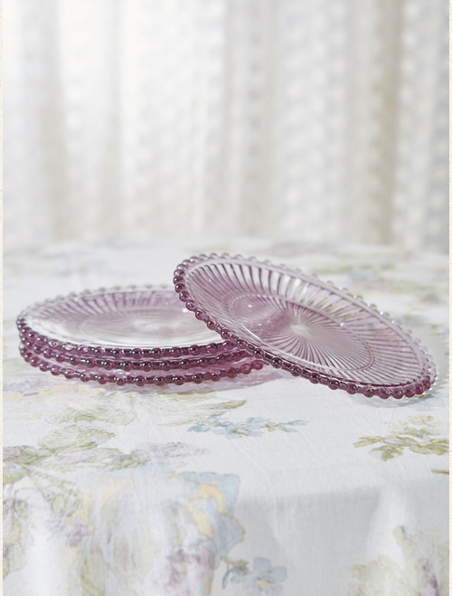 April Cornell Aurora Glass Plates Set of 4 - Amethyst