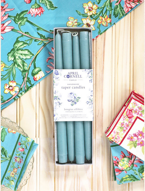 April Cornell Hand Dipped Candles Set of 4 - Caribbean Blue (x2)