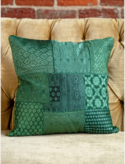 April Cornell Opulent Brocade Cushion Cover - Forest Green (x2)