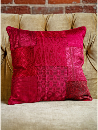 April Cornell Opulent Brocade Cushion Cover - Dark Pink (x2)