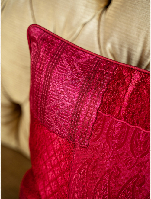 April Cornell Opulent Brocade Cushion Cover - Dark Pink (x2)