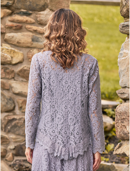 April Cornell Operetta Lace Blouse - Grey