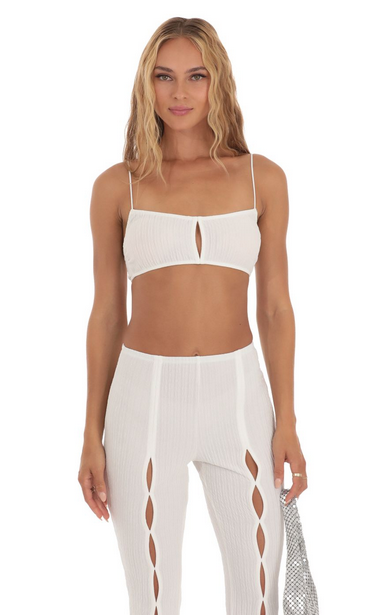Lucy in the Sky Crinkle Two Piece Set in White