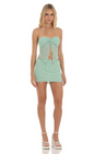 Lucy in the Sky Floral Strapless Two Piece Set in Green