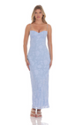 Lucy in the Sky Floral Back Tie Maxi Dress in Light Blue