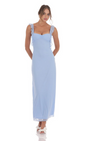 Lucy in the Sky Mesh Tassel Strap Maxi Dress in Light Blue