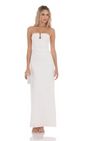 Lucy in the Sky Embellished Strapless Maxi Dress in White