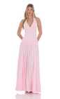 Lucy in the Sky Halter Drop Waist Maxi Dress in Pink