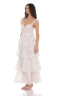 Lucy in the Sky Floral Ruffle Maxi Dress in White