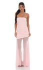 Lucy in the Sky Mesh Fishtail Maxi Dress in Pink