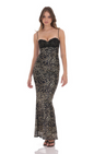 Lucy in the Sky Lace Bust Maxi Dress in Cheetah Print