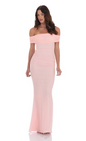 Lucy in the Sky Mesh Shell Off Shoulder Maxi Dress in Pink