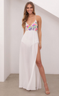 Lucy in the Sky Multicolor Sequin Maxi Dress in White