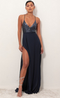 Lucy in the Sky Matte Navy Sequin Maxi Dress