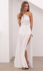 Lucy in the Sky Halter Lace Dress in White
