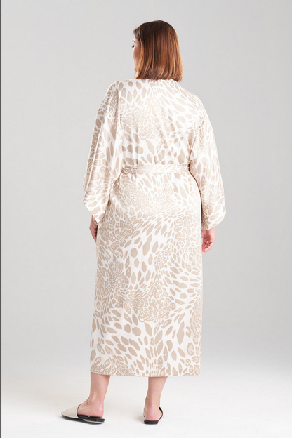 NATORI Luxe Leopard Robe - Sand Taupe