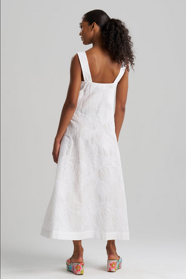 NATORI Palm Maxi Dress - White