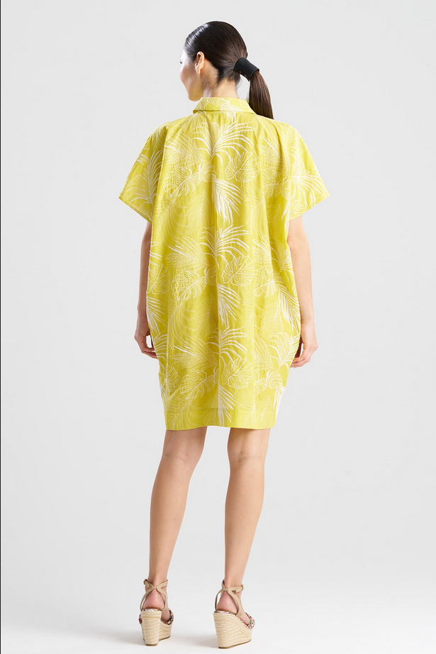 NATORI Palm Oversized Caftan - citron