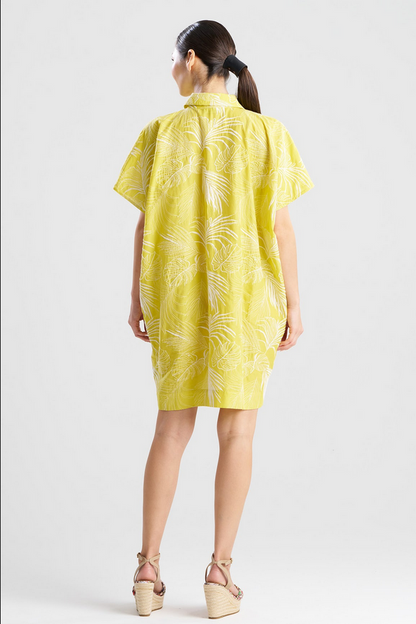 NATORI Palm Oversized Caftan - citron