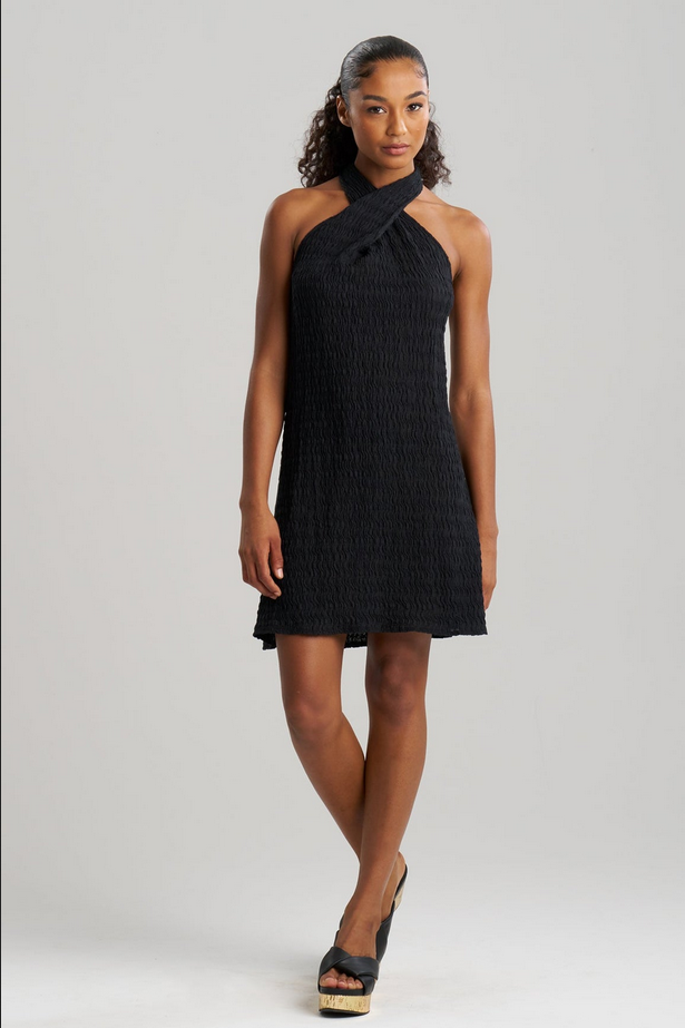 NATORI Waves Mini Halter Dress