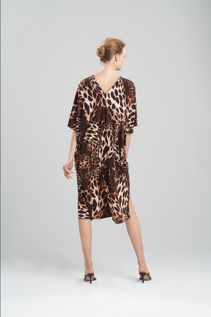 NATORI Leopard Jersey Caftan - natural