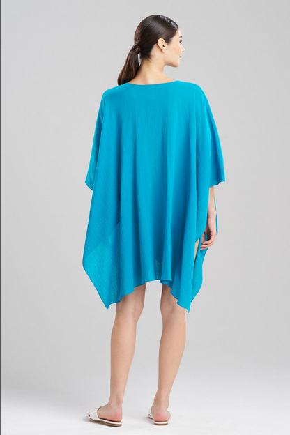 NATORI Cotton Gauze Applique Caftan Cover-Up