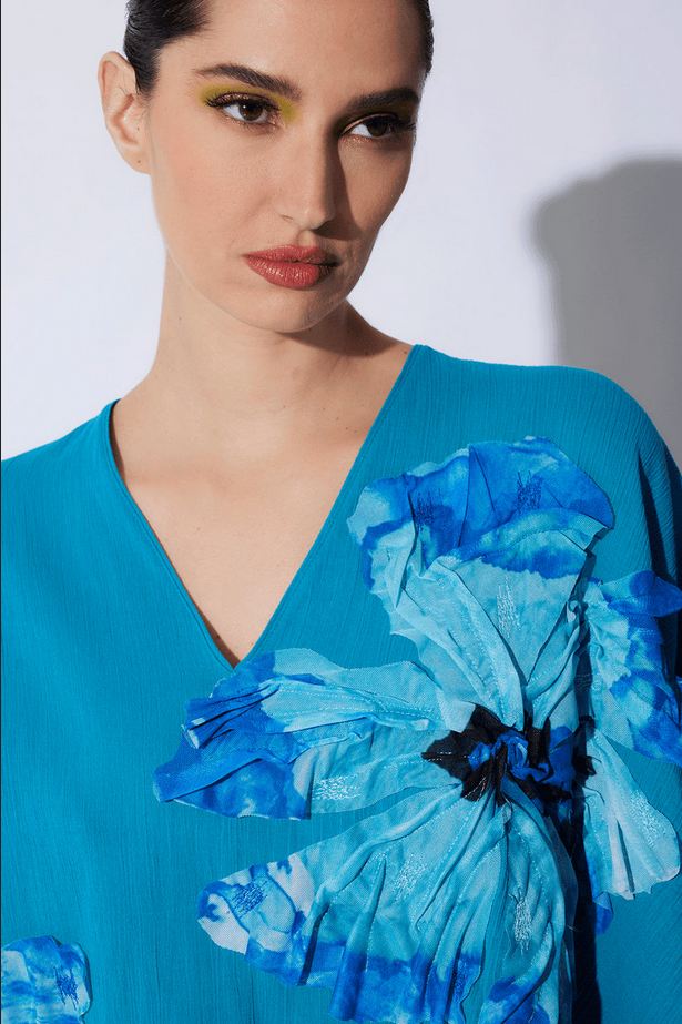 NATORI Cotton Gauze Applique Caftan Cover-Up