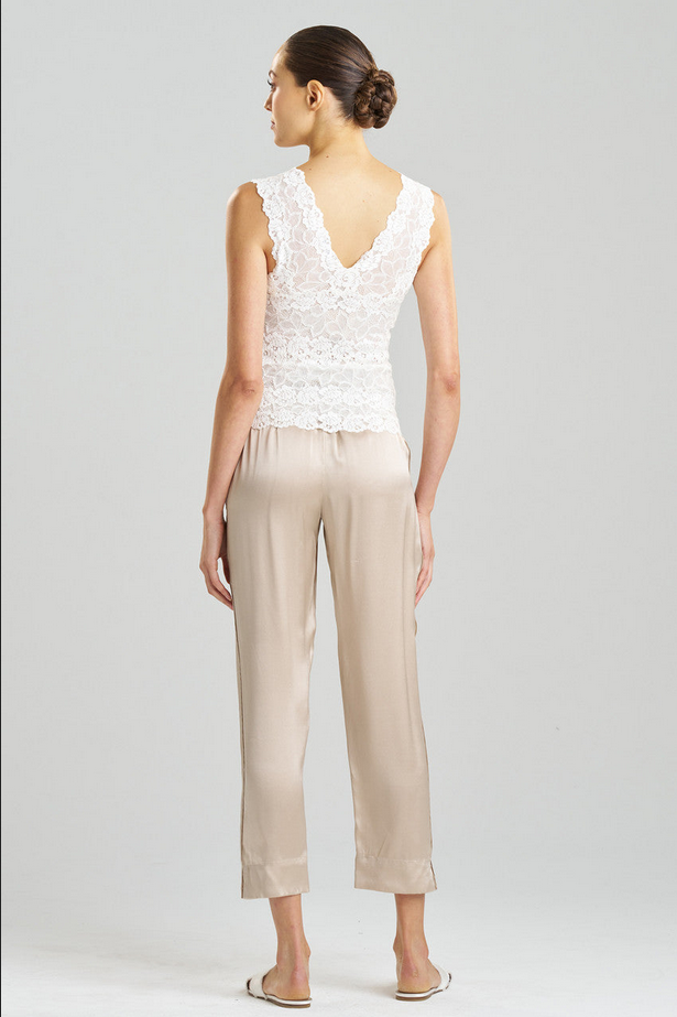 NATORI Rose Parfait Allover Lace Tank - warm white