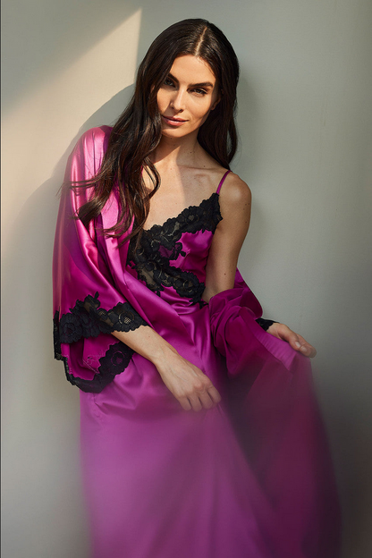 NATORI Peony Glamour Robe - Wild Fuchsia