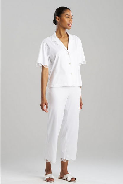 NATORI Bliss Serenity Cotton Short Sleeve PJ - White