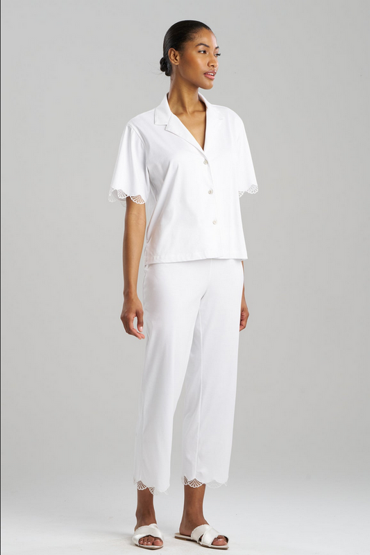 NATORI Bliss Serenity Cotton Short Sleeve PJ - White