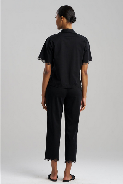 NATORI Bliss Serenity Cotton Short Sleeve PJ - Black