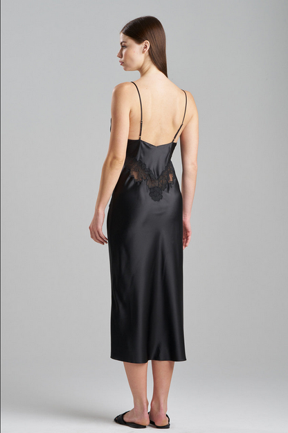 NATORI Peony Glamour Slip Dress - Black