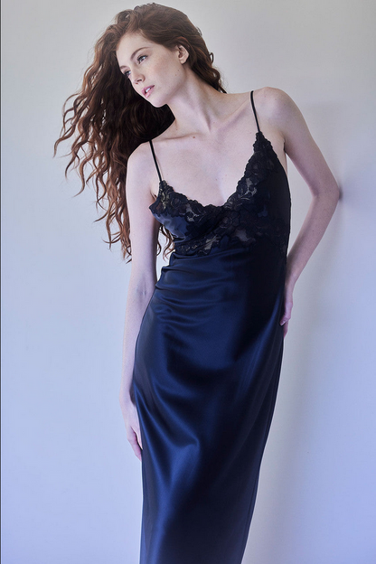 NATORI Peony Glamour Slip Dress - Black