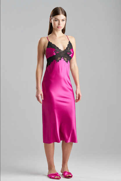 NATORI Peony Glamour Slip Dress - Wild Fuchsia