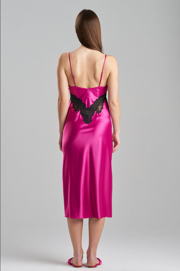 NATORI Peony Glamour Slip Dress - Wild Fuchsia