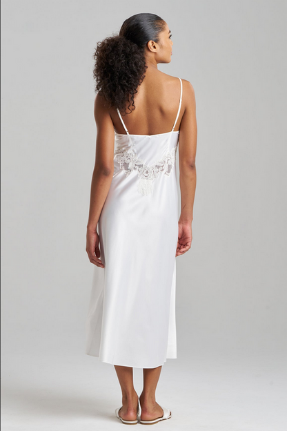 NATORI Peony Glamour Slip Dress - warm white