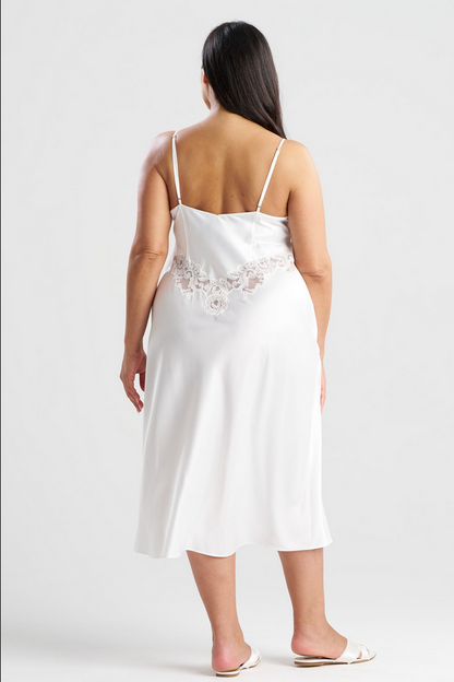 NATORI Peony Glamour Slip Dress - warm white