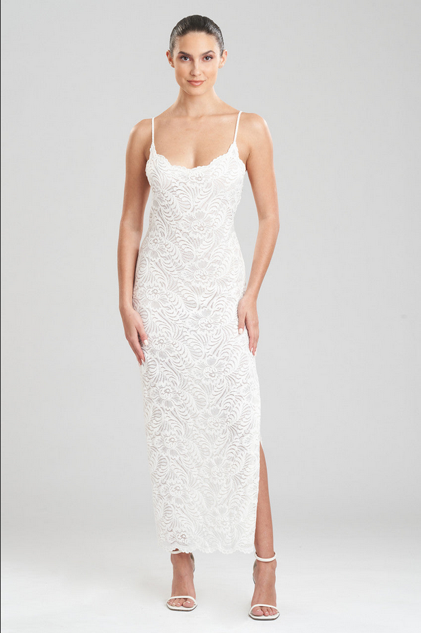 NATORI Bridal Allover Lace Slip Dress
