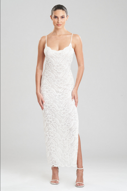 NATORI Bridal Allover Lace Slip Dress